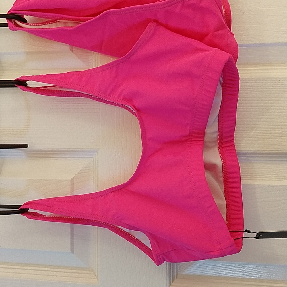 NWT Tempt Me Cheeky High Waisted Neon Pink Bikini - Small - Picture 7 of 10